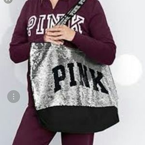 PINK sequin tote